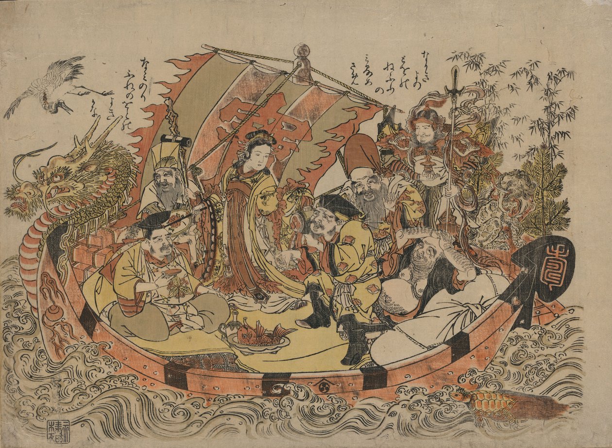 Zeven gelukkige goden, tussen 1775 en 1780 door Shigemasa Kitao