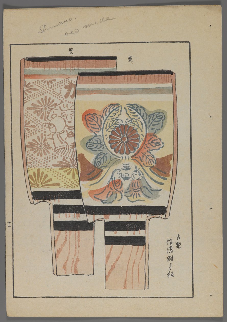 Japanse speelgoed, uit Unai no tomo (Vrienden van een kind) door Shimizu Seifu, 1891-1923. Hanetsuki paddles met bloemmotieven. door Shimizu Seifu