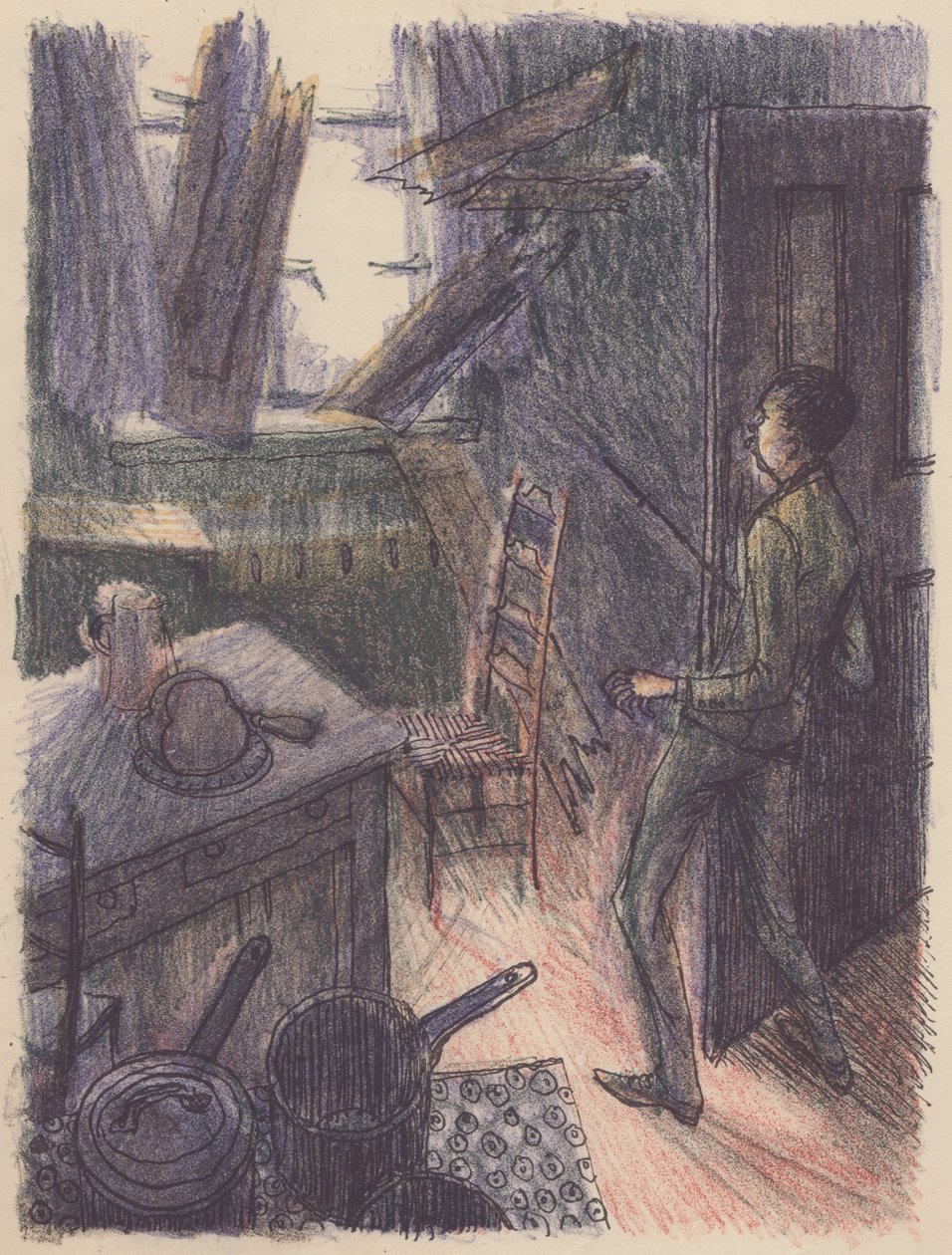 Scène uit De onzichtbare man: raam breken, 1953 door Shirley Markham