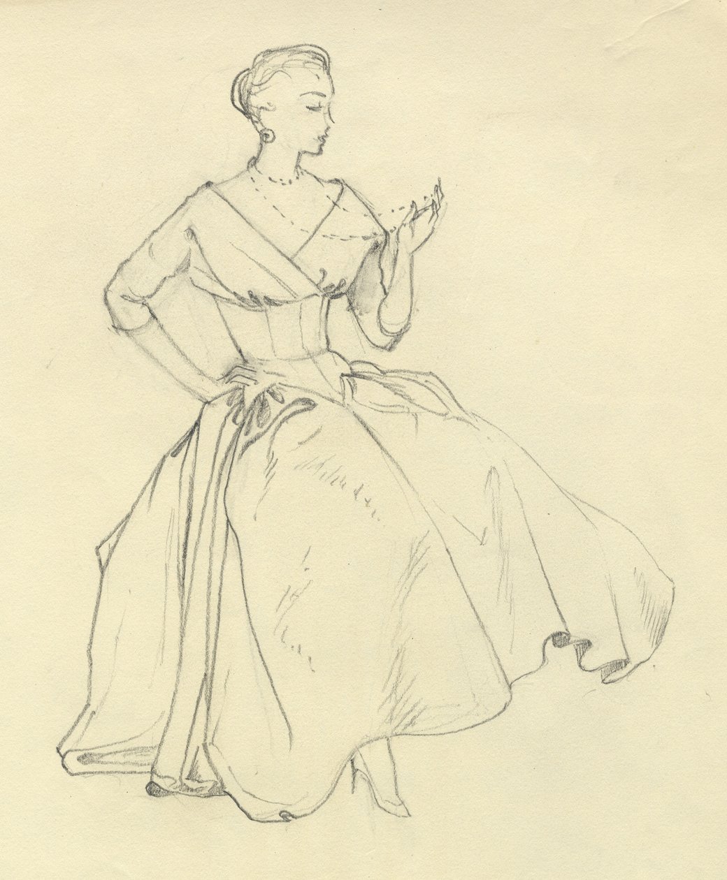 Vrouw met ketting, circa 1952 door Shirley Markham