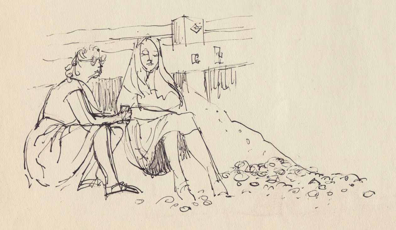 Vrouwen op het strand, zuidkust van Engeland door Shirley Markham