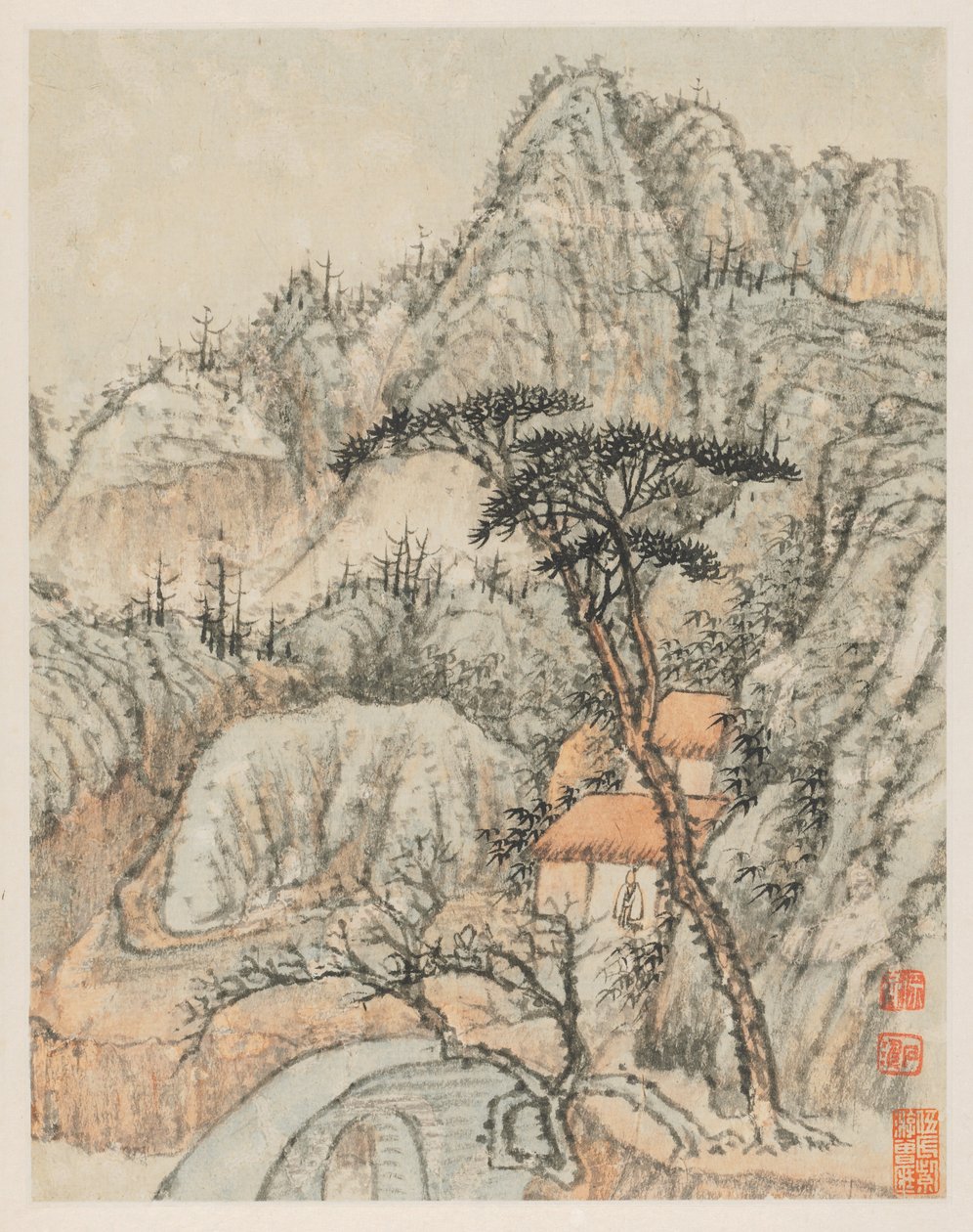 Herinneringen aan de Qinhuai-rivier, 1642-1707 door Shitao