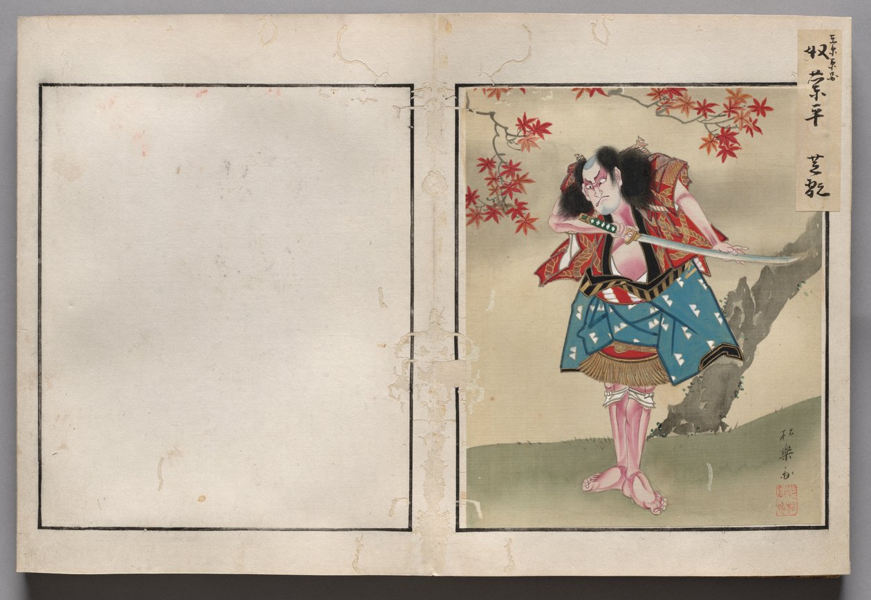 Blad uit album van acteurportretten door Shorakusai