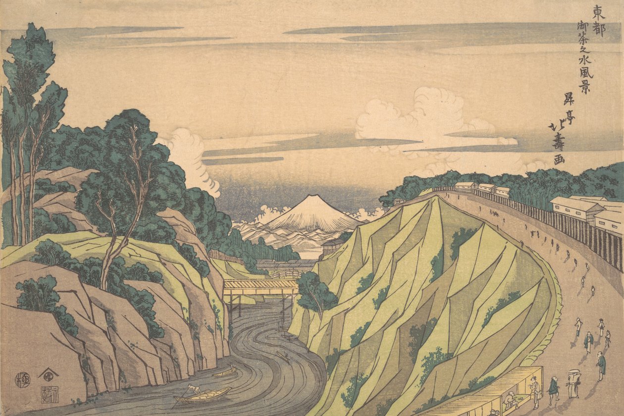 Uitzicht op Ochanomizu in de Oostelijke Hoofdstad, ca. 1830 door Shotei Hokuju