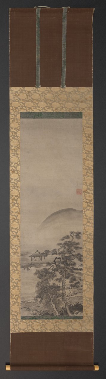 Landschappen met figuren (een van een paar) door Shugetsu Tokan
