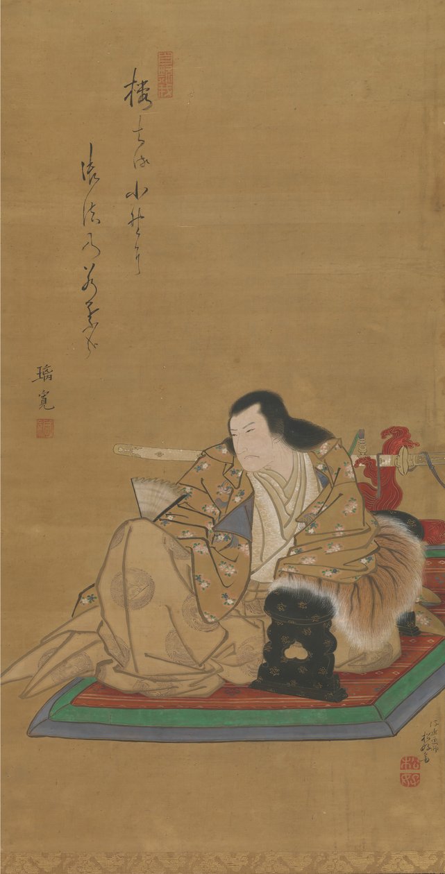 Portret van de acteur Arashi Rikan I, ca. 1812 door Shunkosai Hokushu