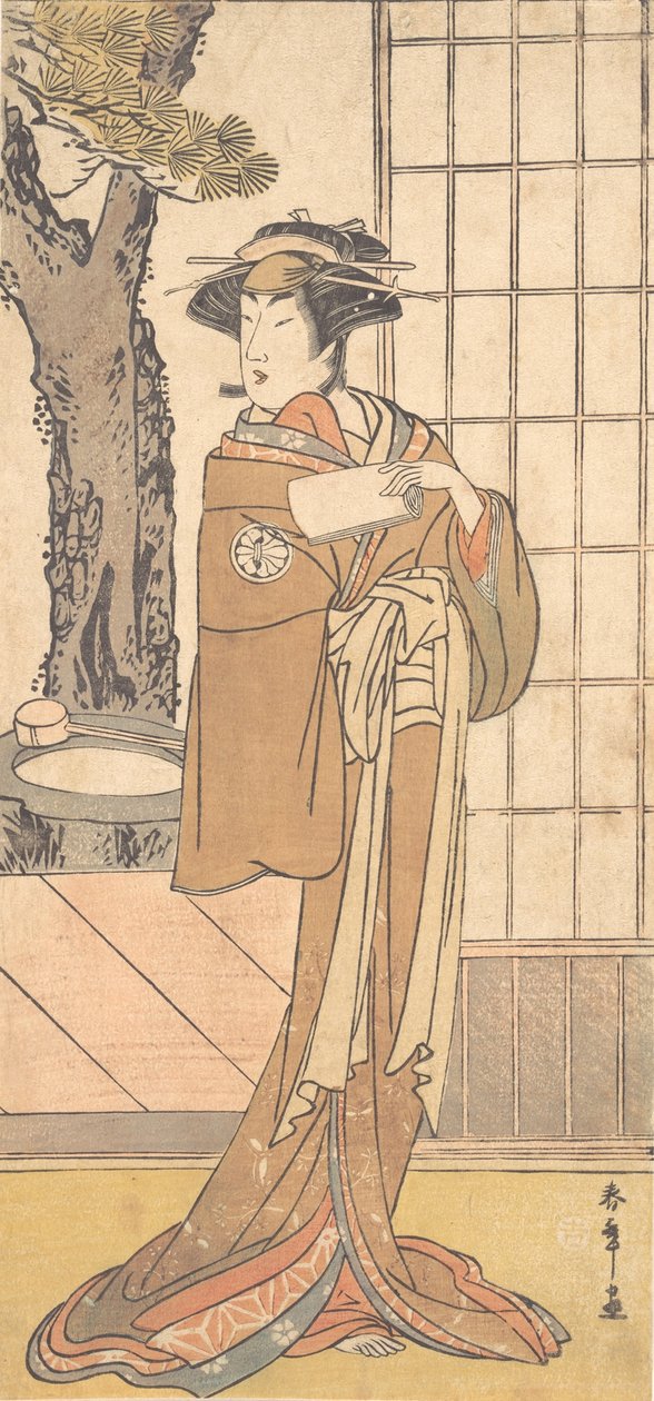 De acteur Segawa Kikunojo de Derde als een Oiran, ca. 1780 door Shunsho