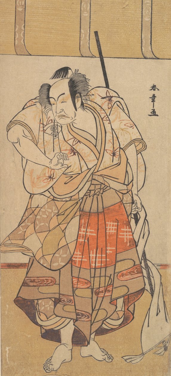 De eerste Onoe Kikugoro als een boze man, ca. 1772 door Shunsho