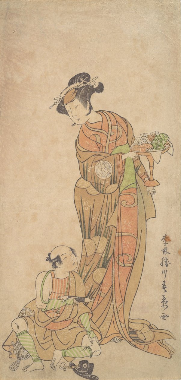 De tweede Yamashita Kinsaku in de rol van Shigenoi, zomer, 1772 door Shunsho
