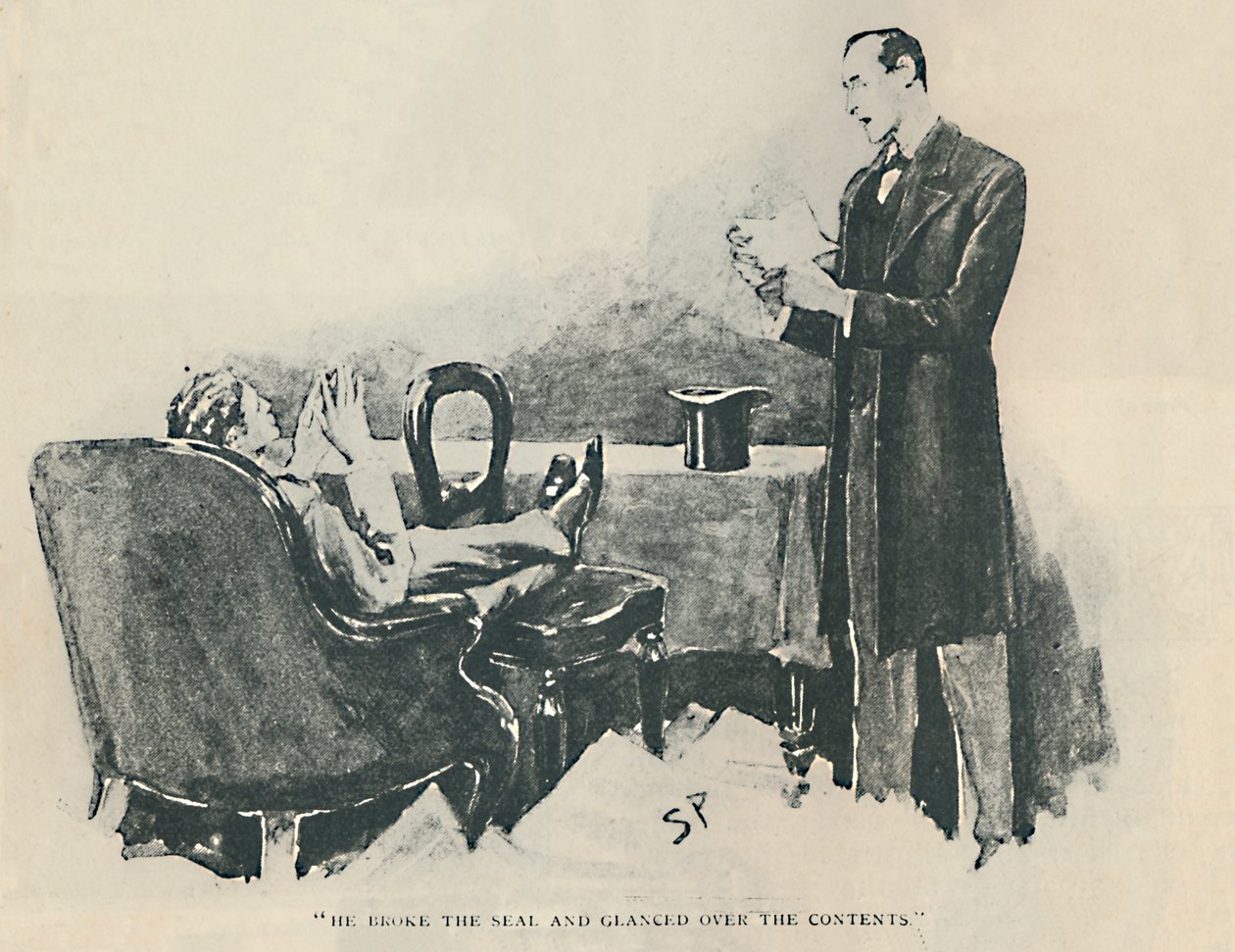 Hij Brak Het Zegel En Keek Over De Inhoud, 1892 door Sidney Paget