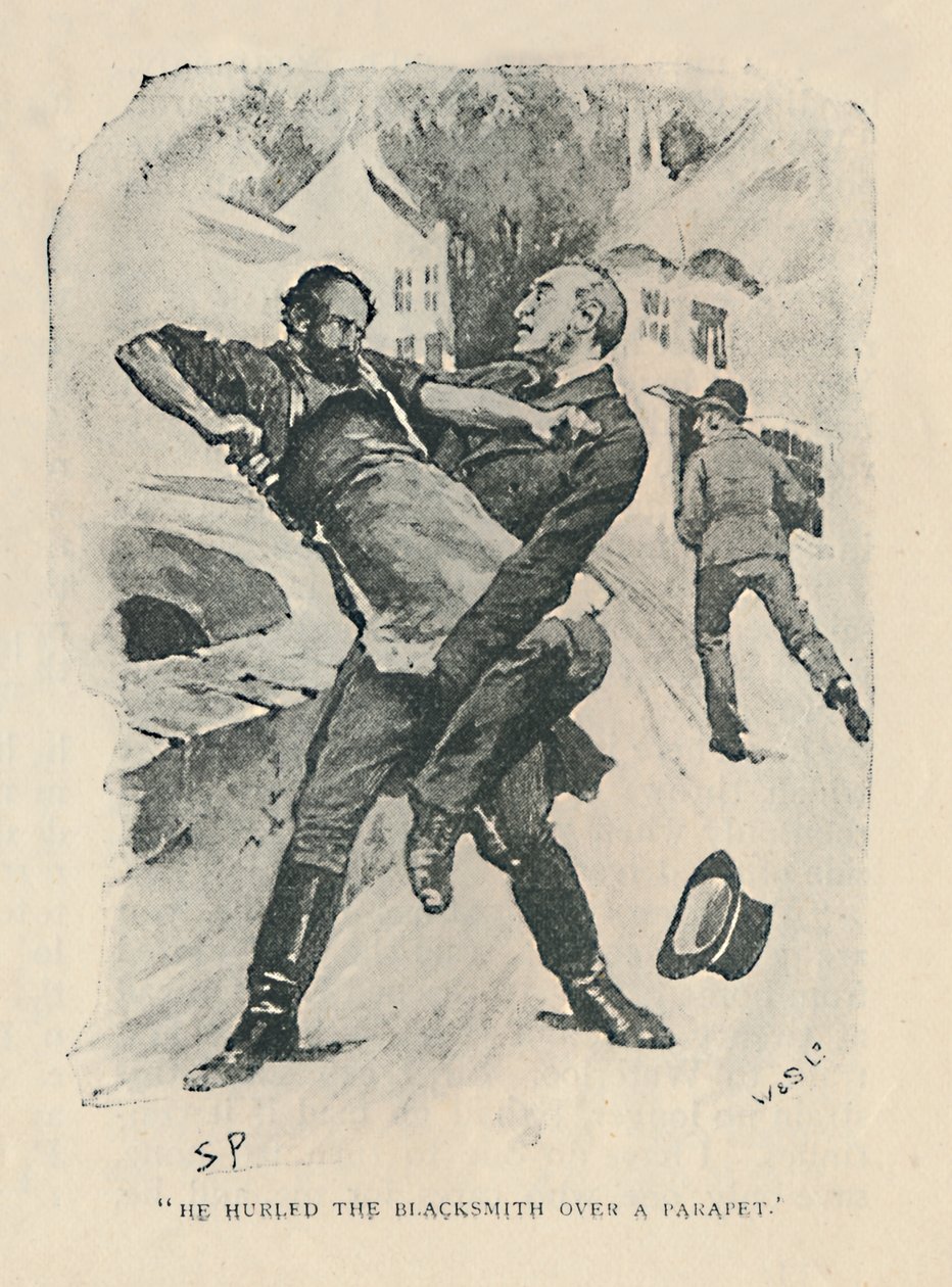 Hij gooide de smid over een borstwering, 1892 door Sidney Paget