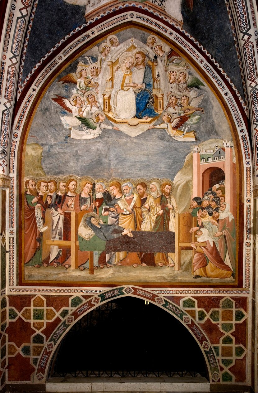 Het leven van de Maagd: de Ontslaping en de Hemelvaart van de Maagd door Sienese School