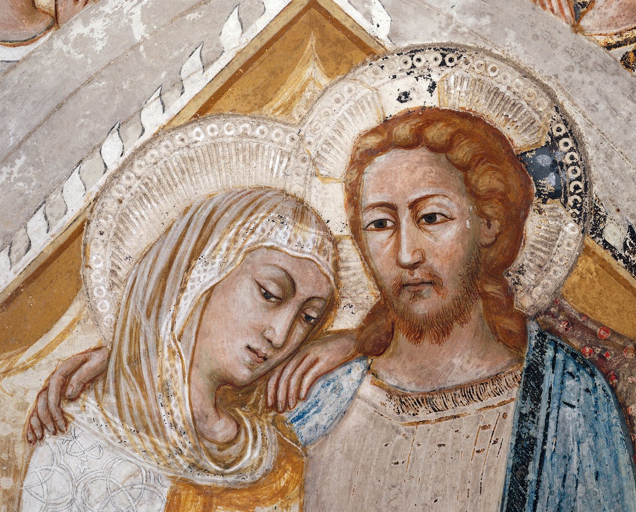 De Hemelvaart van de Maagd, detail door Sienese School