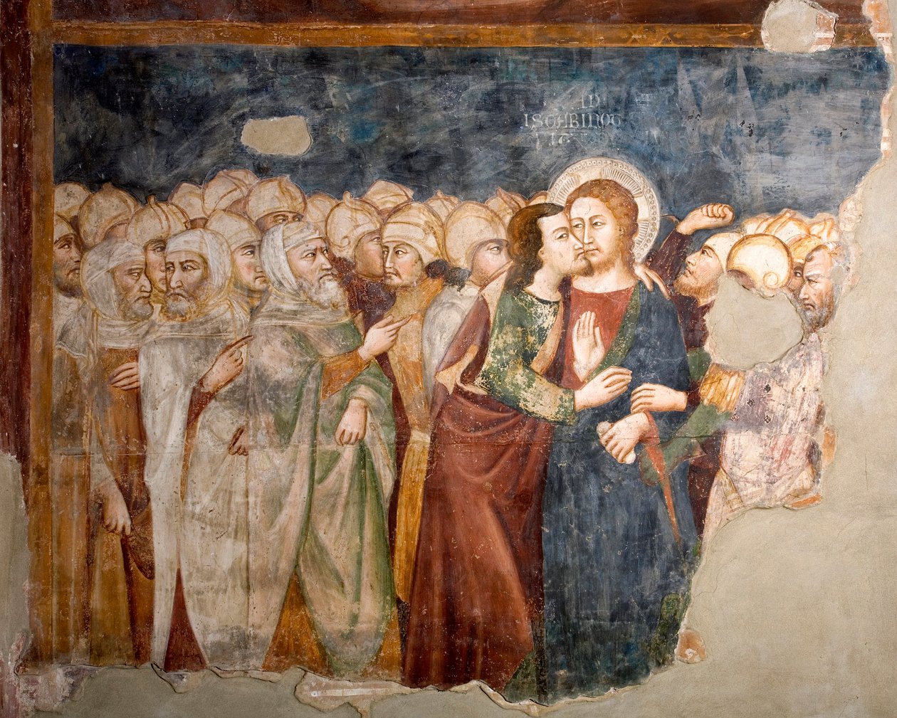 De kus van Judas door Sienese School