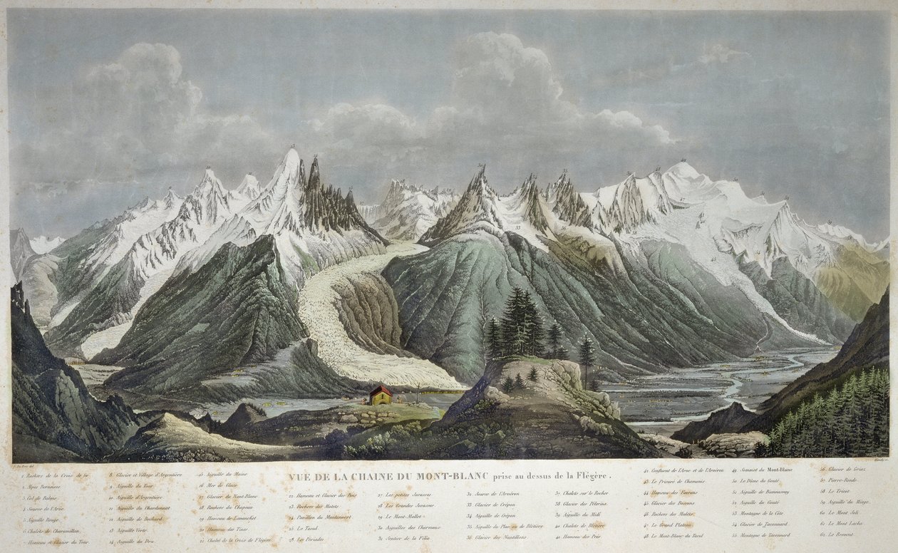 Uitzicht op het Mont Blanc-massief (Mont Blanc) door Sigismond Himely