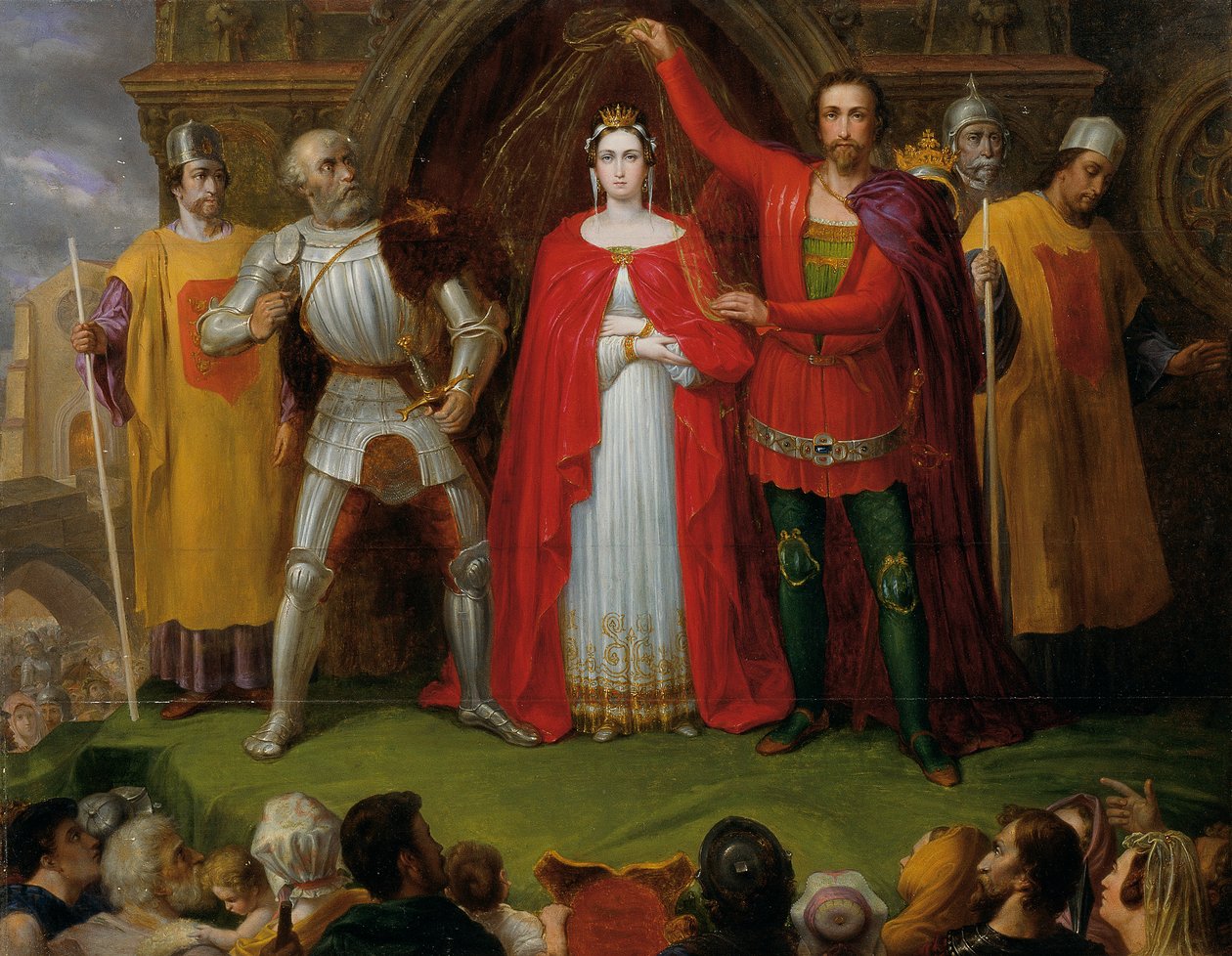 Huwelijk van koning Alfred de Grote van Engeland door Sigmund Ferdinand von Perger