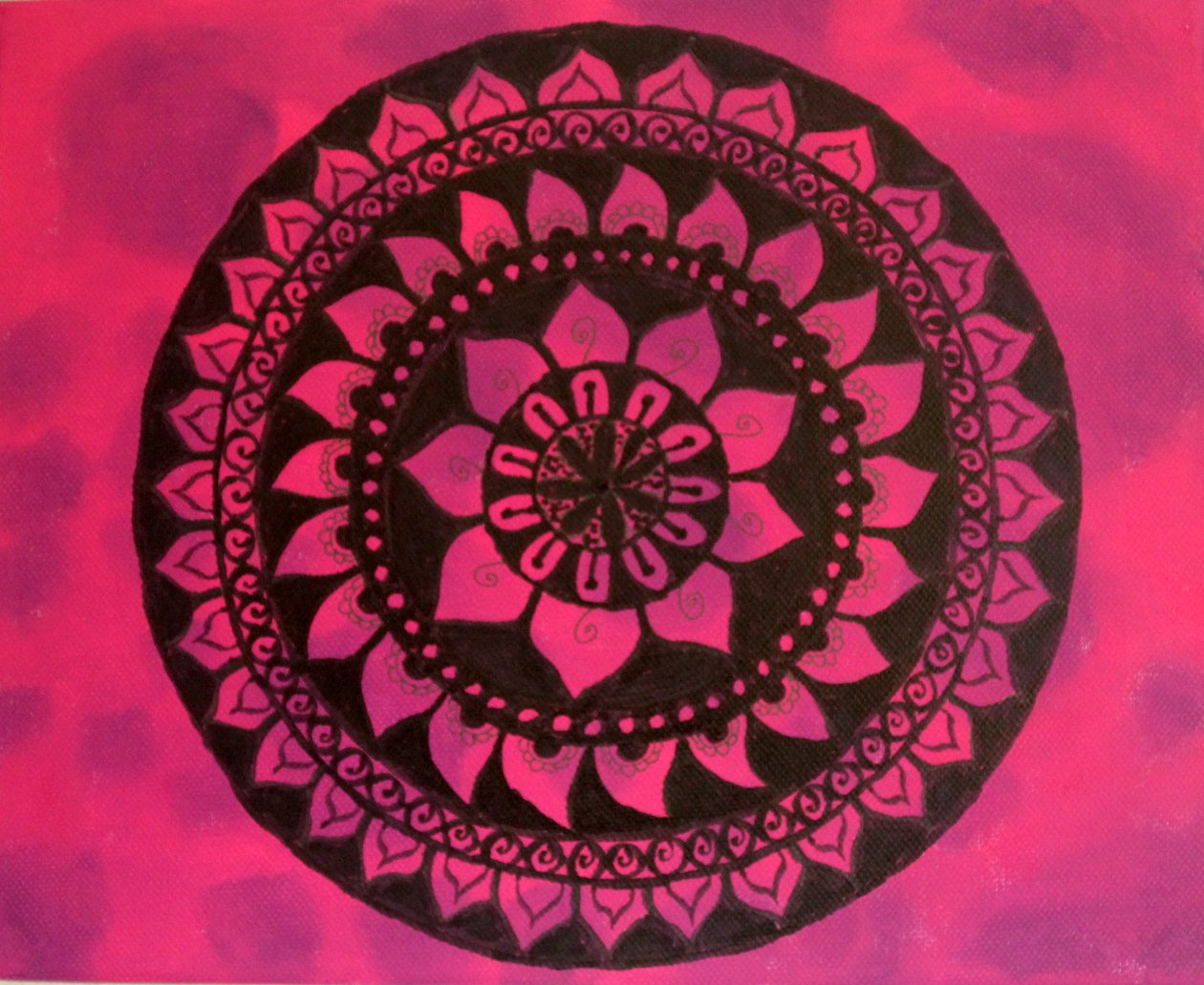 Mandala in roze en paars door Sil A