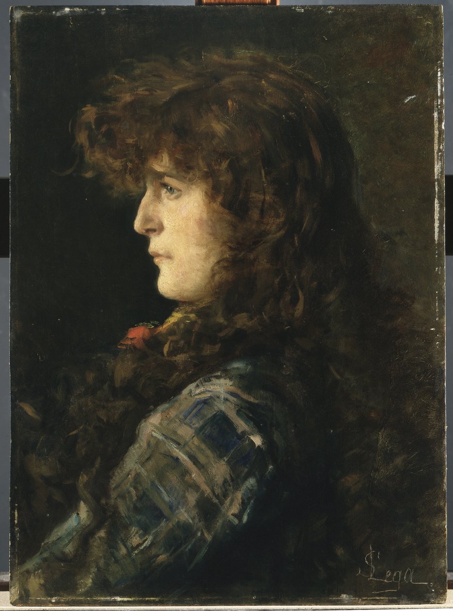 Hoofd van Vrouw of Gabbrigiana door Silvestro Lega