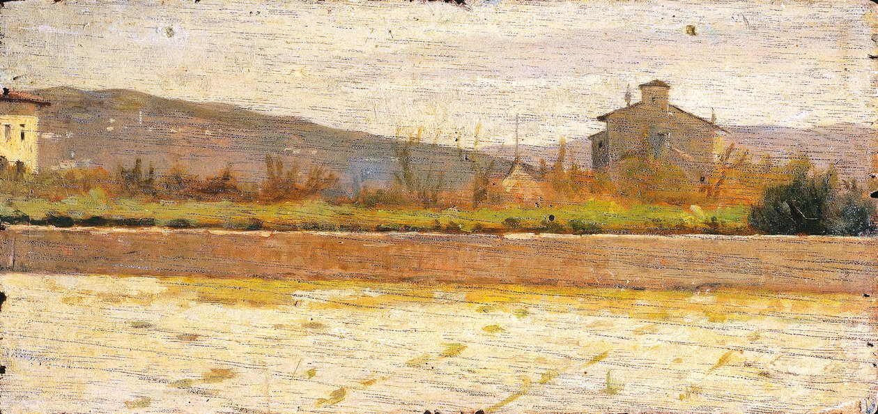 Landschap van Modigliana door Silvestro Lega