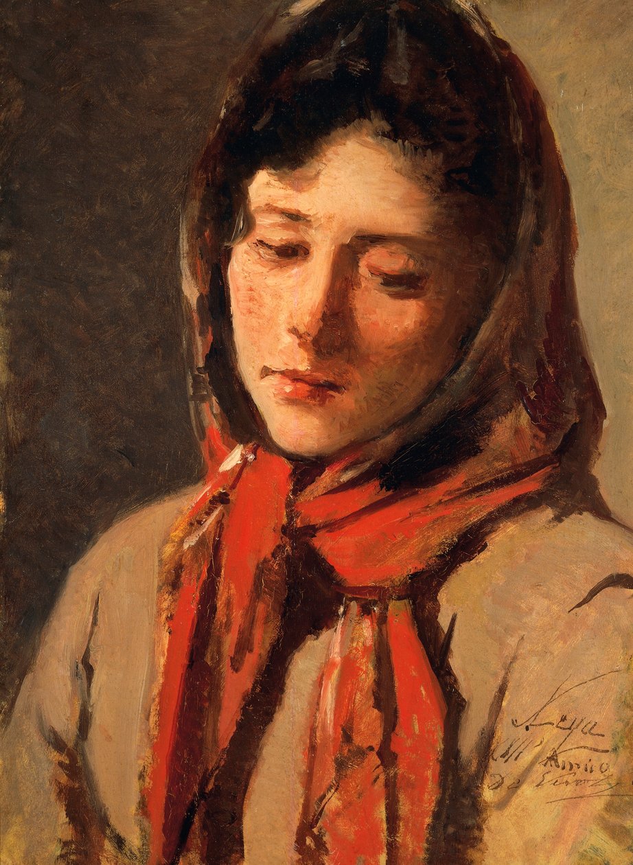 Boerenmeisje (boosaardige vrouw) door Silvestro Lega