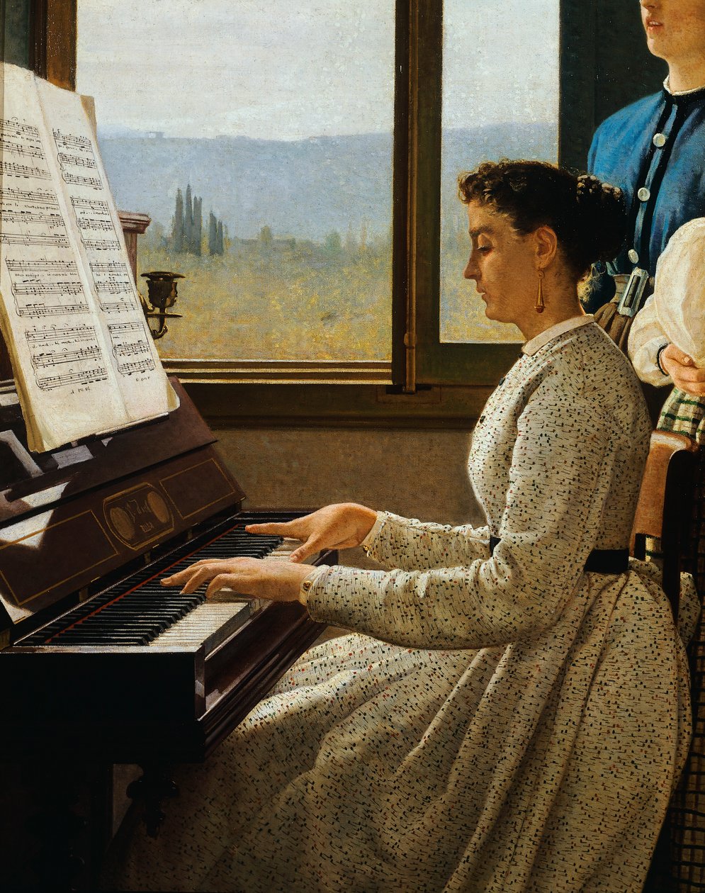 Het lied van de spreeuw (detail) door Silvestro Lega