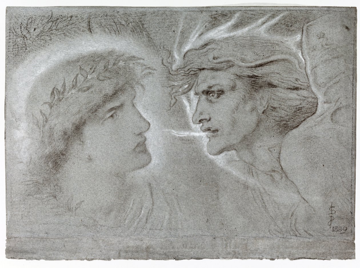 Goed en kwaad, 1889 door Simeon Solomon