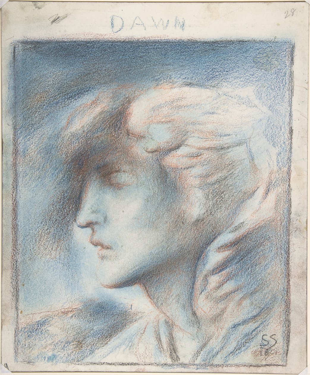 Dageraad (hoofd van Hypnos) door Simeon Solomon