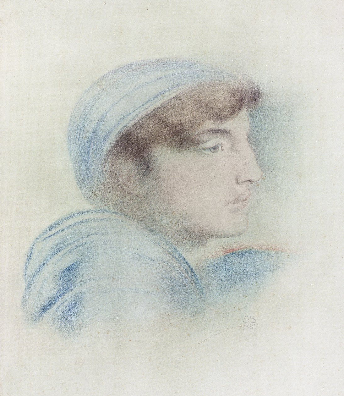Figurenstudie in profiel door Simeon Solomon