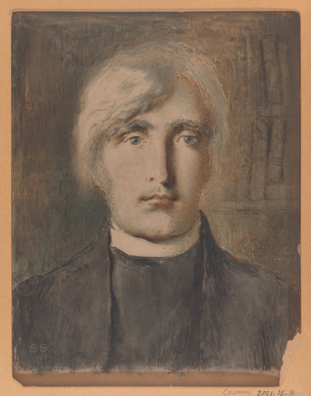 Portret van een geestelijke door Simeon Solomon