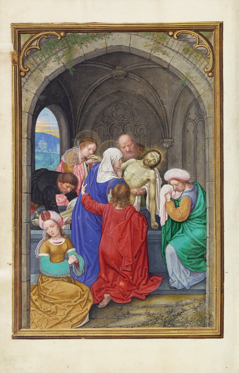 Gebedenboek van kardinaal Albrecht van Brandenburg - De graflegging door Simon Bening