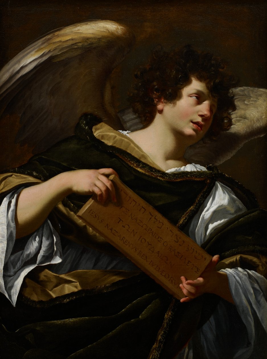 Engelen met attributen van de Passie, de opschrift van het kruis, c.1624 door Simon Vouet