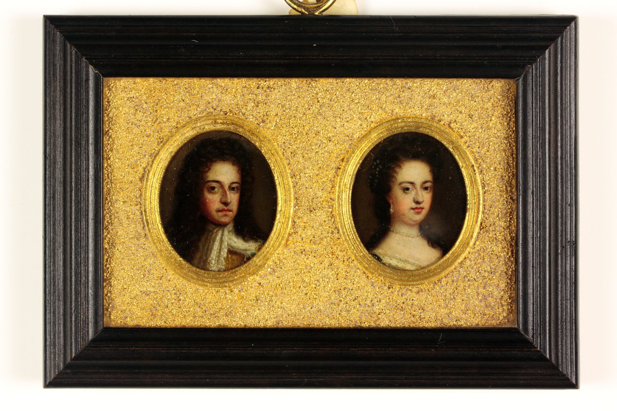Koning Willem III en Koningin Mary II door Simon (attr.to) Du Bois