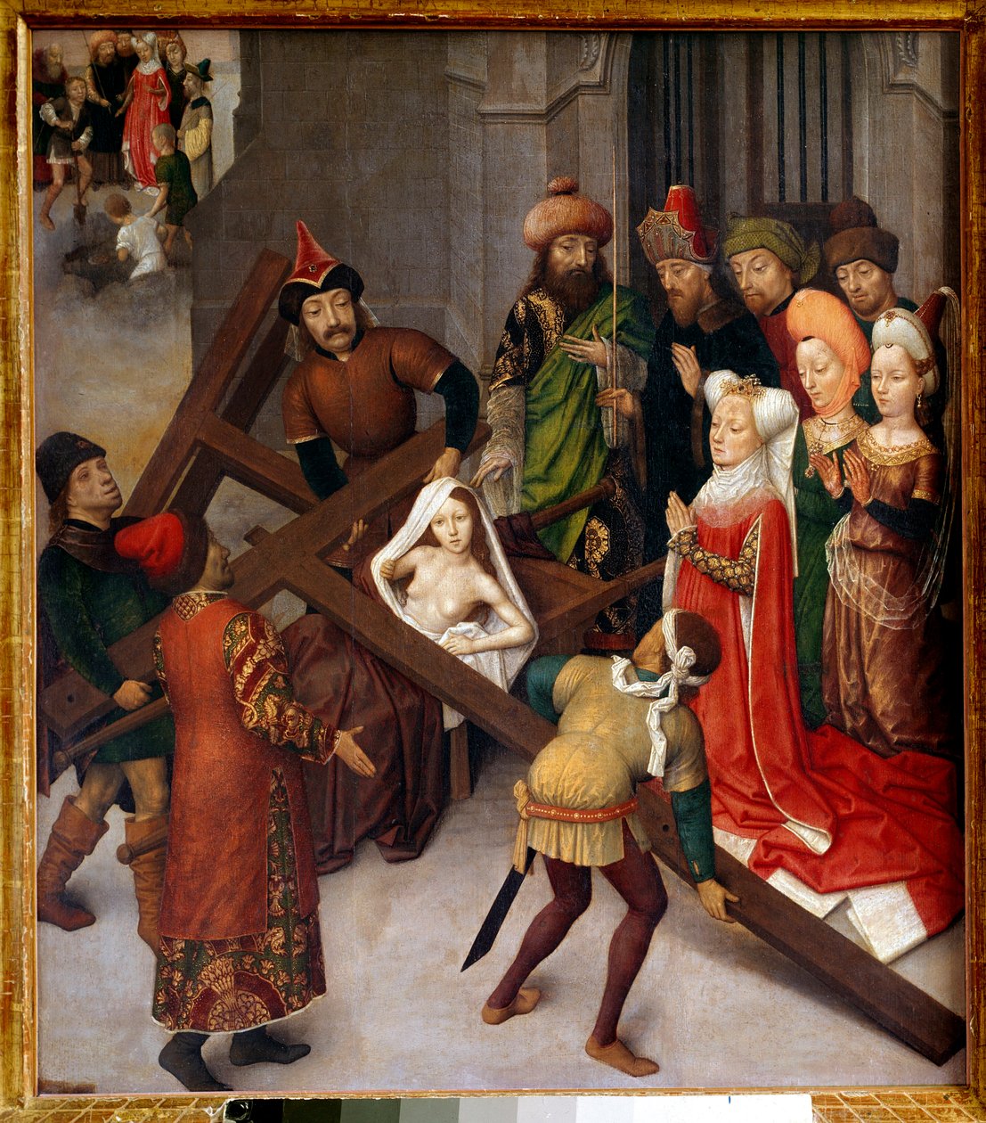 Het wonder van het ware kruis door Simon (follower of) Marmion