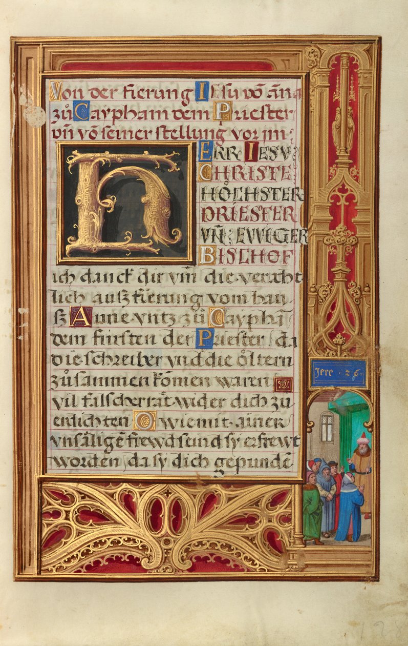Rand mit Jeremia vor Johoiakim door Simon Bening