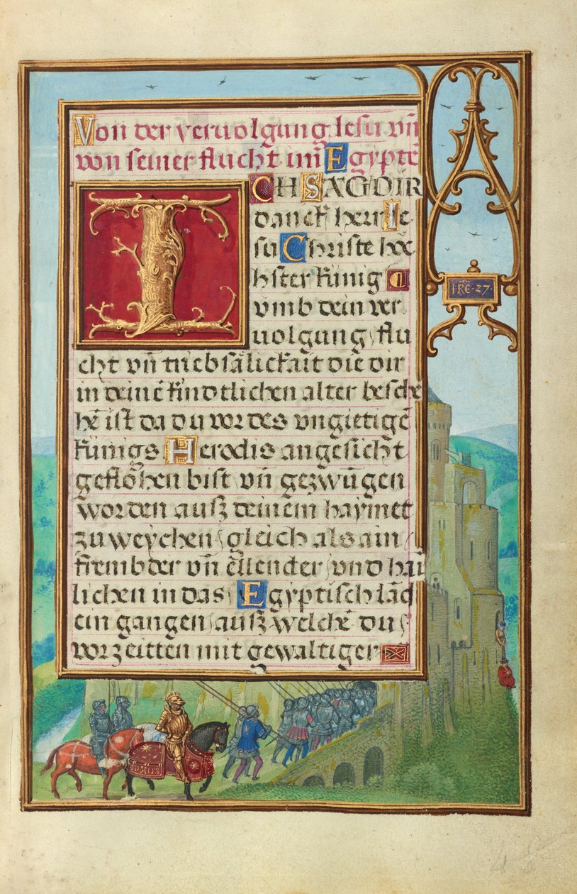 Rand mit Michal, die David bei der Flucht vor Saul hilft door Simon Bening