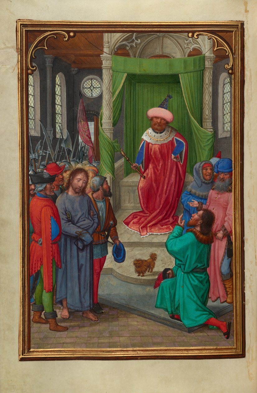 Christus voor Herodes door Simon Bening