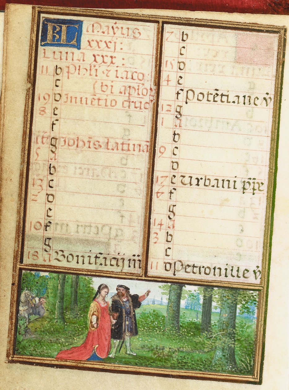 Folio uit een miniatuur Getijdenboek, gebruik van Rome, Brugge door Simon Bening
