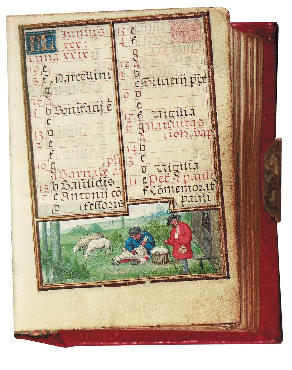 Folio uit een miniatuur getijdenboek, gebruik van Rome, Brugge door Simon Bening