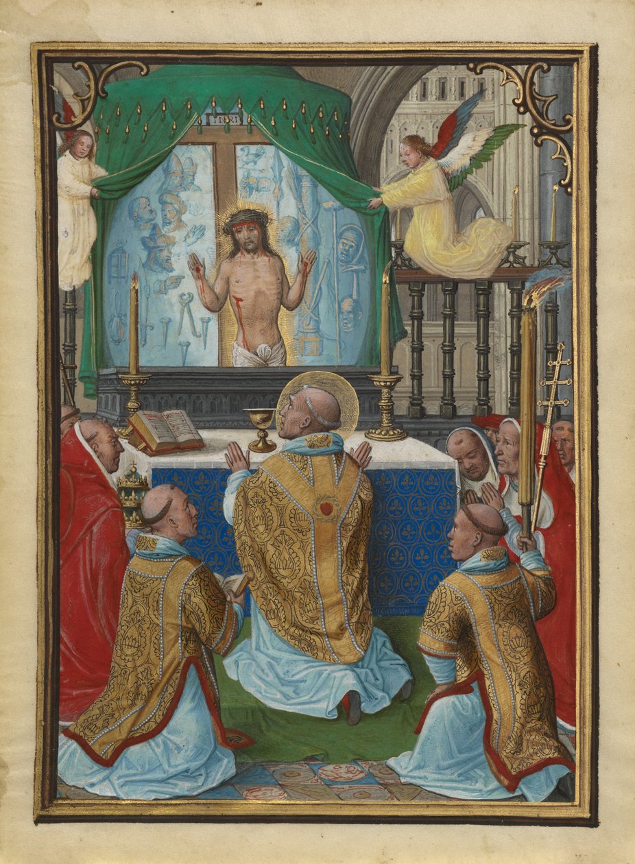 Die Messe des Heiligen Gregor door Simon Bening