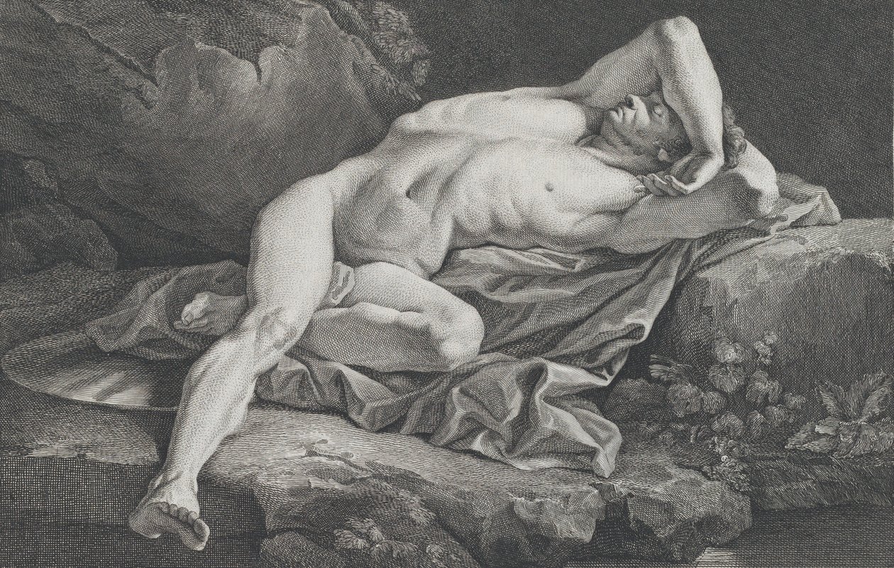 Studie van Mannelijk Naakt door Simon Charles Miger