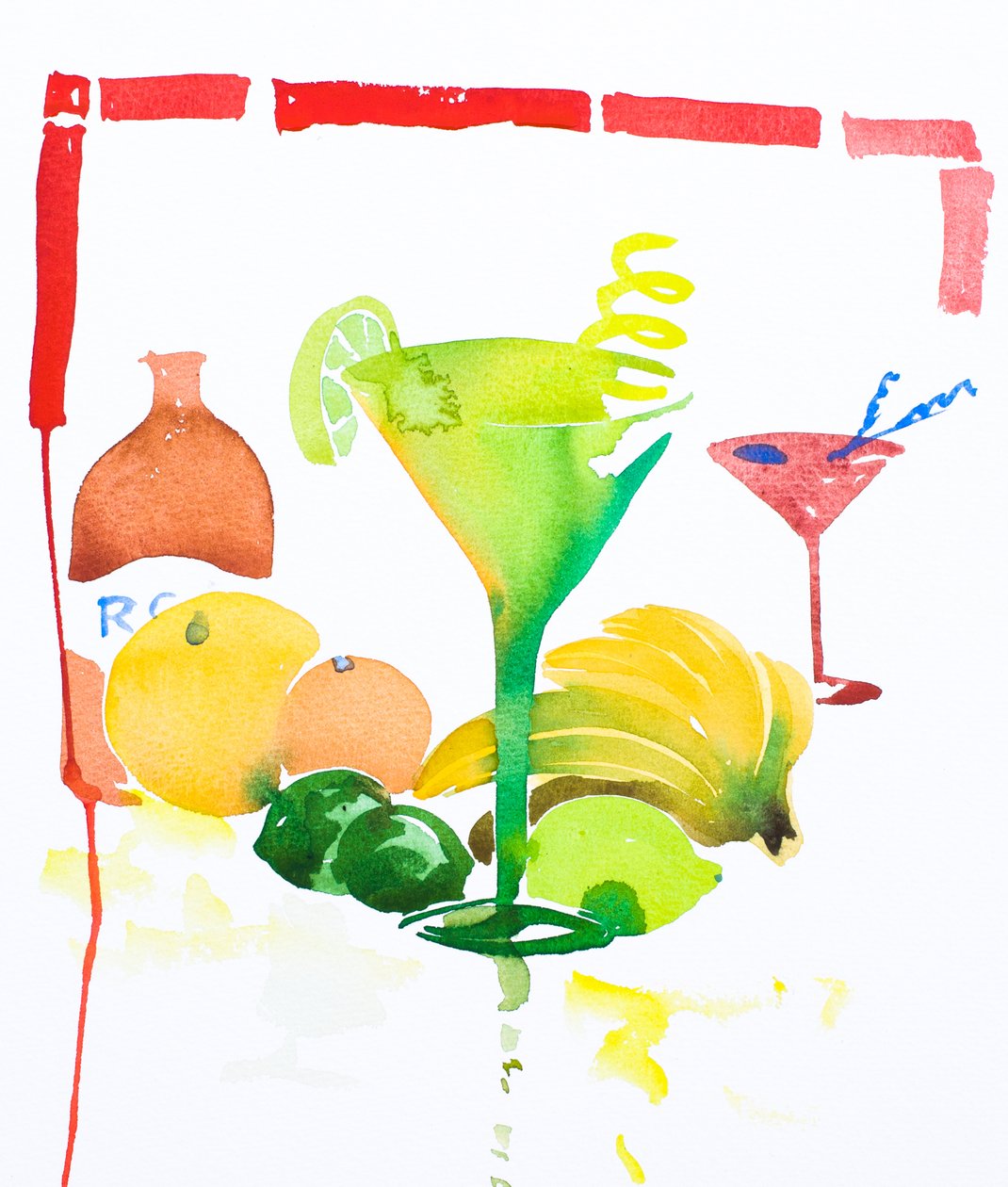 Daiquiri, 2016 (aquarel) door Simon Fletcher