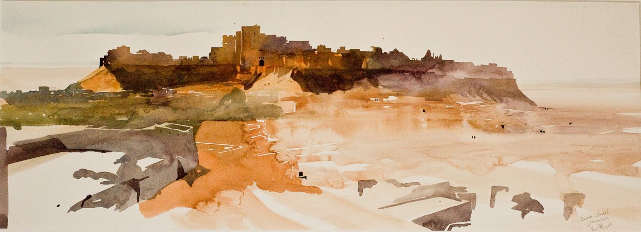 Woestijn Citadel, Jaiselmer (aquarel op papier) door Simon Fletcher