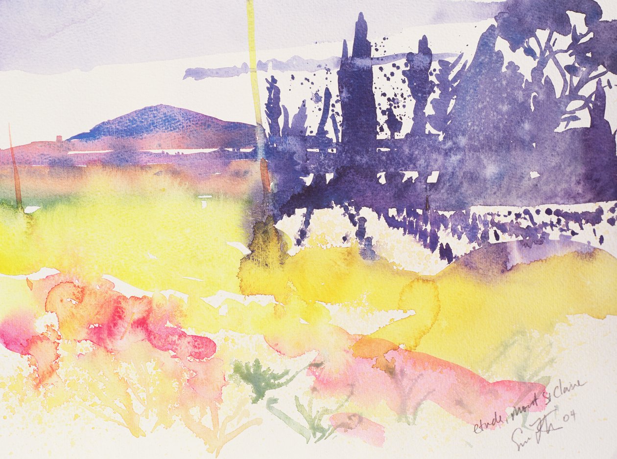 Etude Mont St. Clair, 2004 (aquarel op papier) door Simon Fletcher
