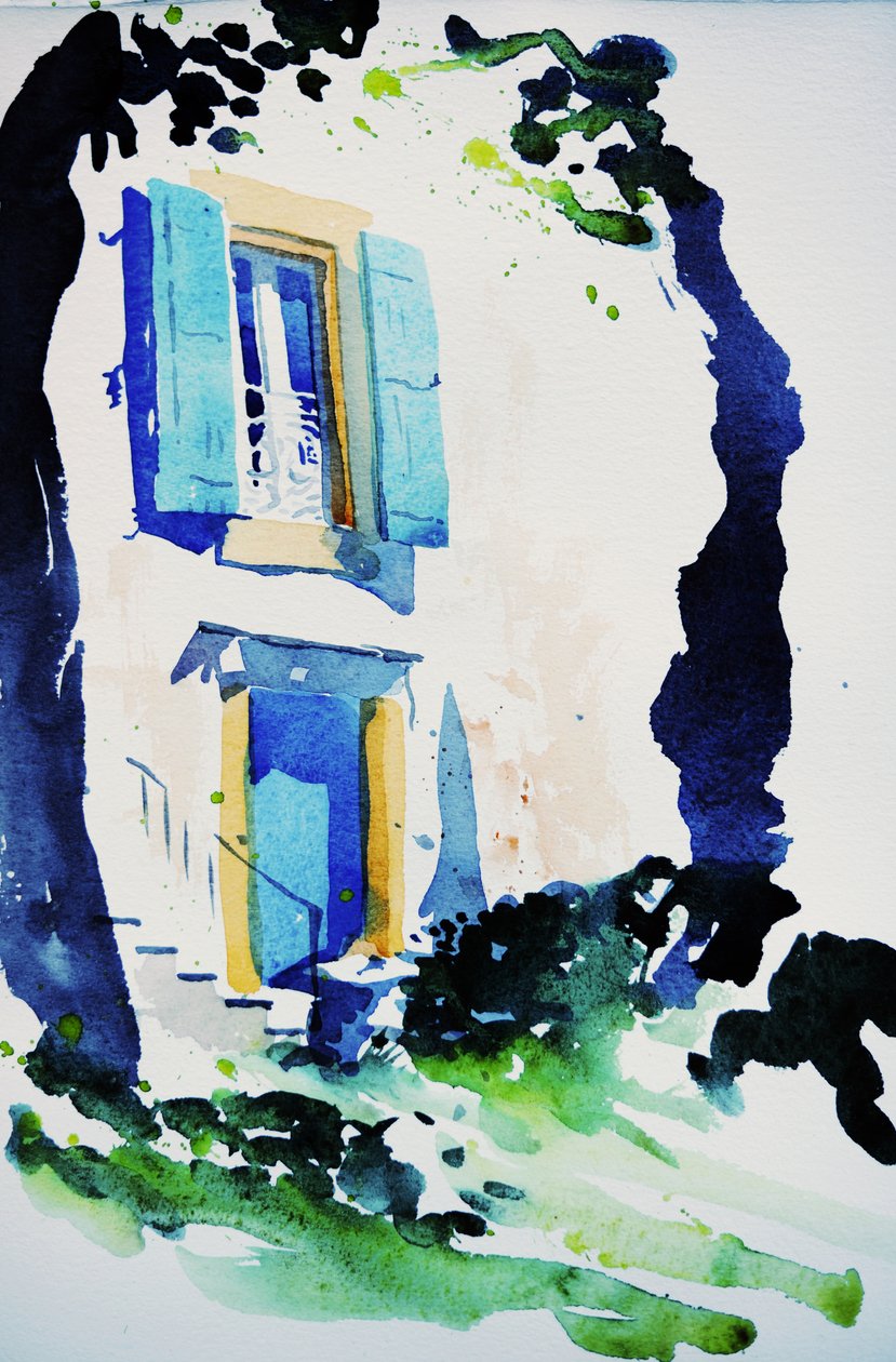 à Fos, 2015 (aquarel) door Simon Fletcher