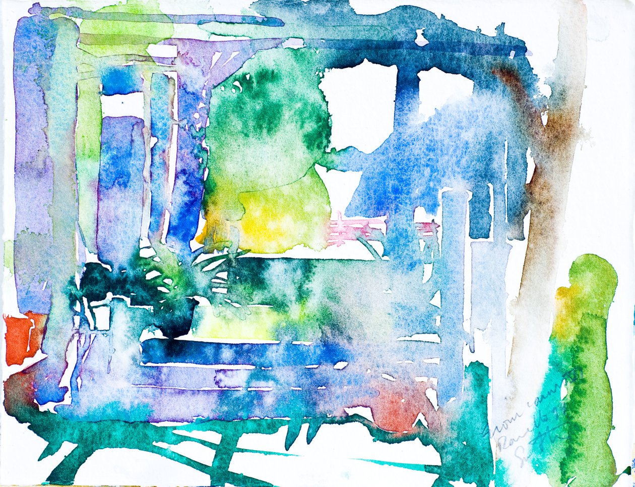 Hotel Caruso Garden (aquarel op papier) door Simon Fletcher