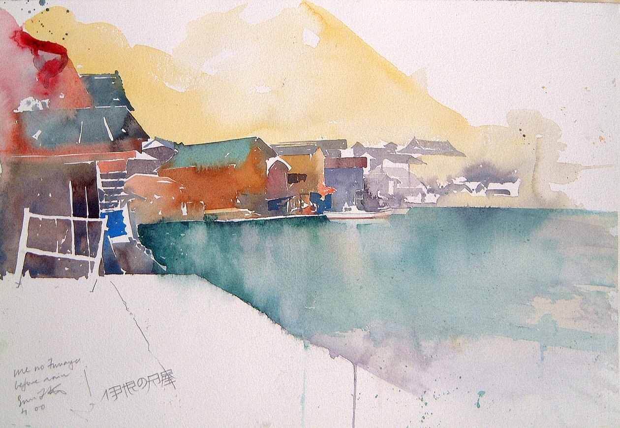 Ine No Funaia, 2000 (aquarel) door Simon Fletcher