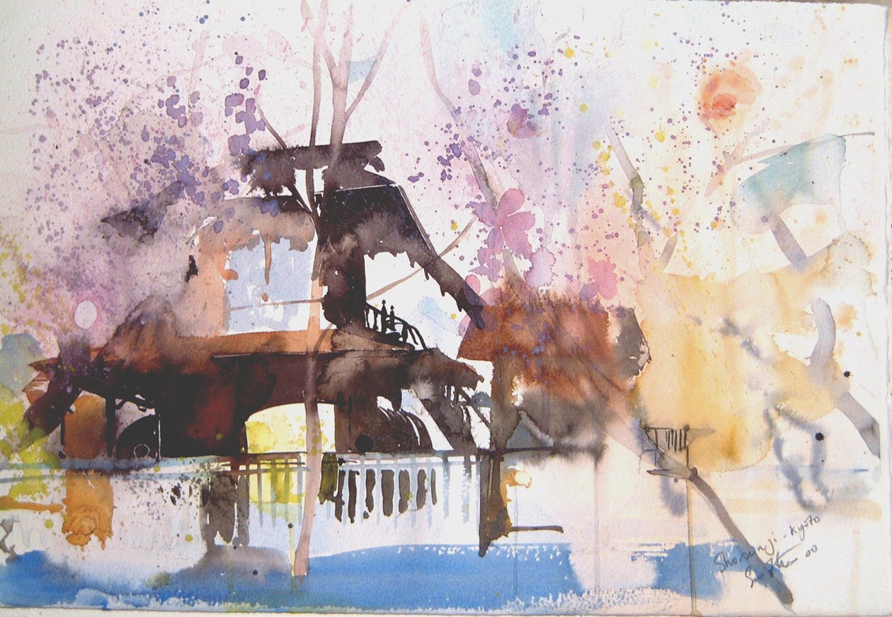 Sho Sein Ji Kyoto, 2000 (aquarel) door Simon Fletcher