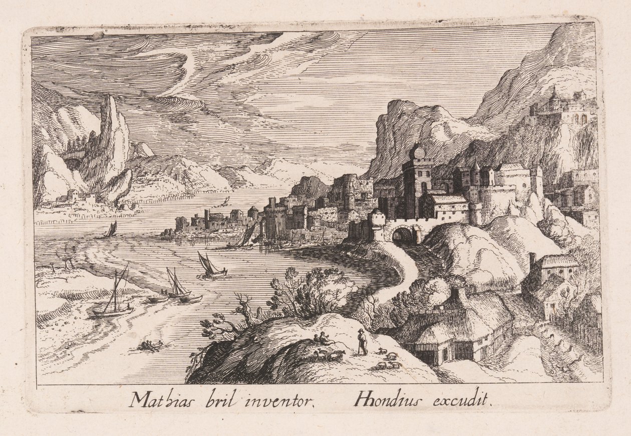 Rivierdal van de Alpen, uit Topographia Variarum Regionum door Simon Frisius