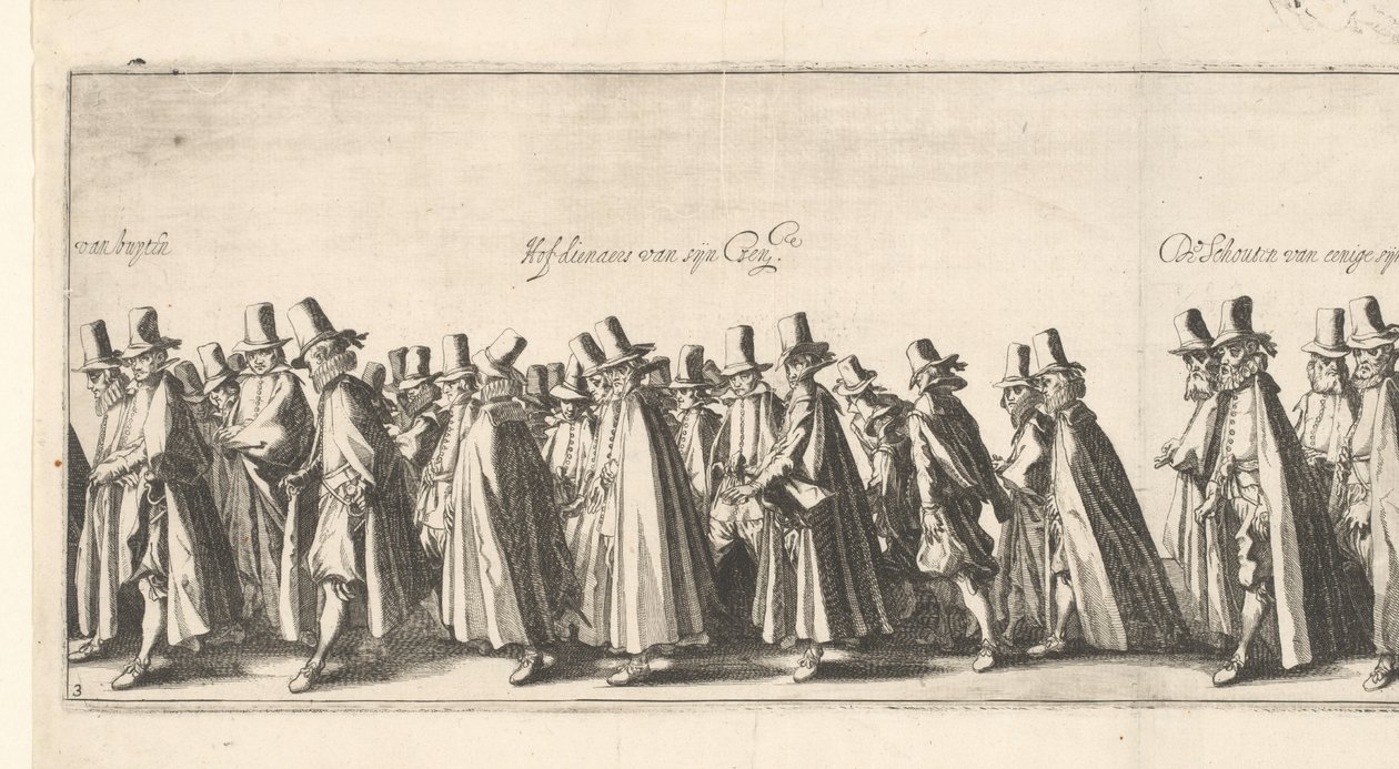 De begrafenisstoet (plaat 3), 1615 door Simon Frisius