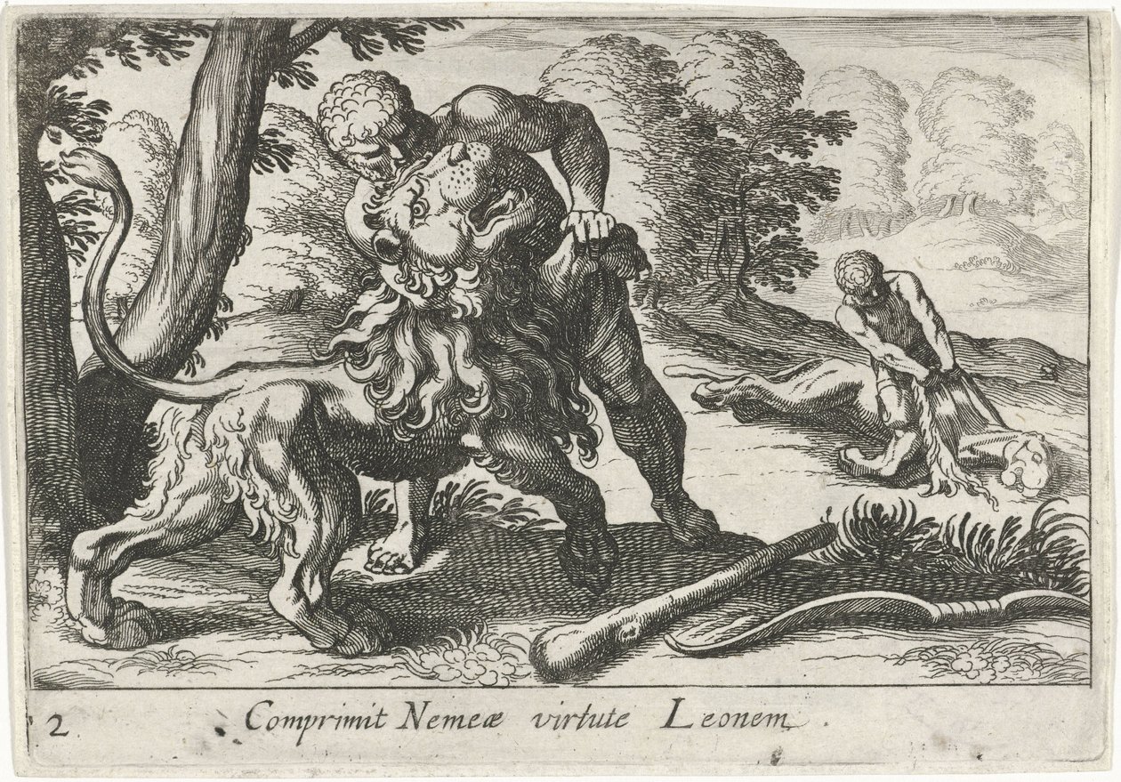 Hercules in gevecht met de Nemeïsche leeuw (Herculische thema